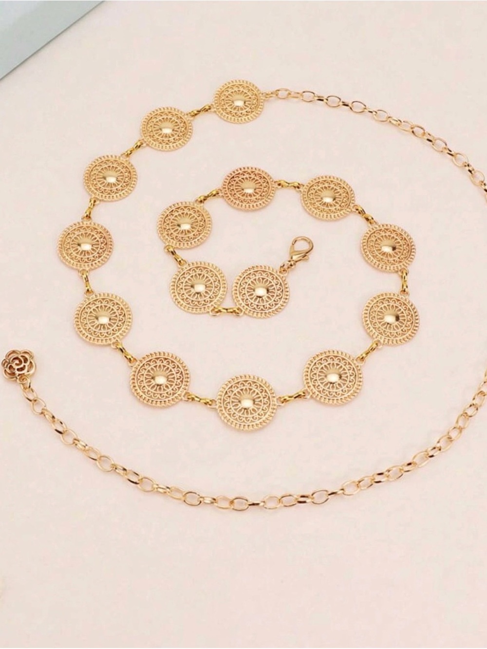 Boho Gold Coin Medallion Waist Chain Belt - Picture 6 of 6